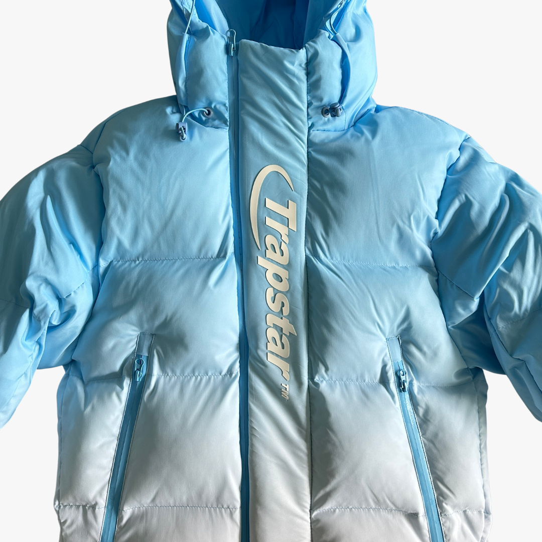 Blue Gradient Decoded 2.0 Hooded Puffer Cashmere Jacket