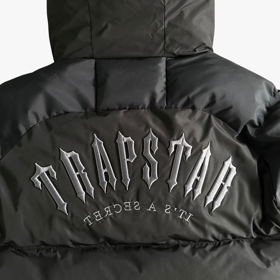 Black Decoded Arch Hooded Puffer Jacket