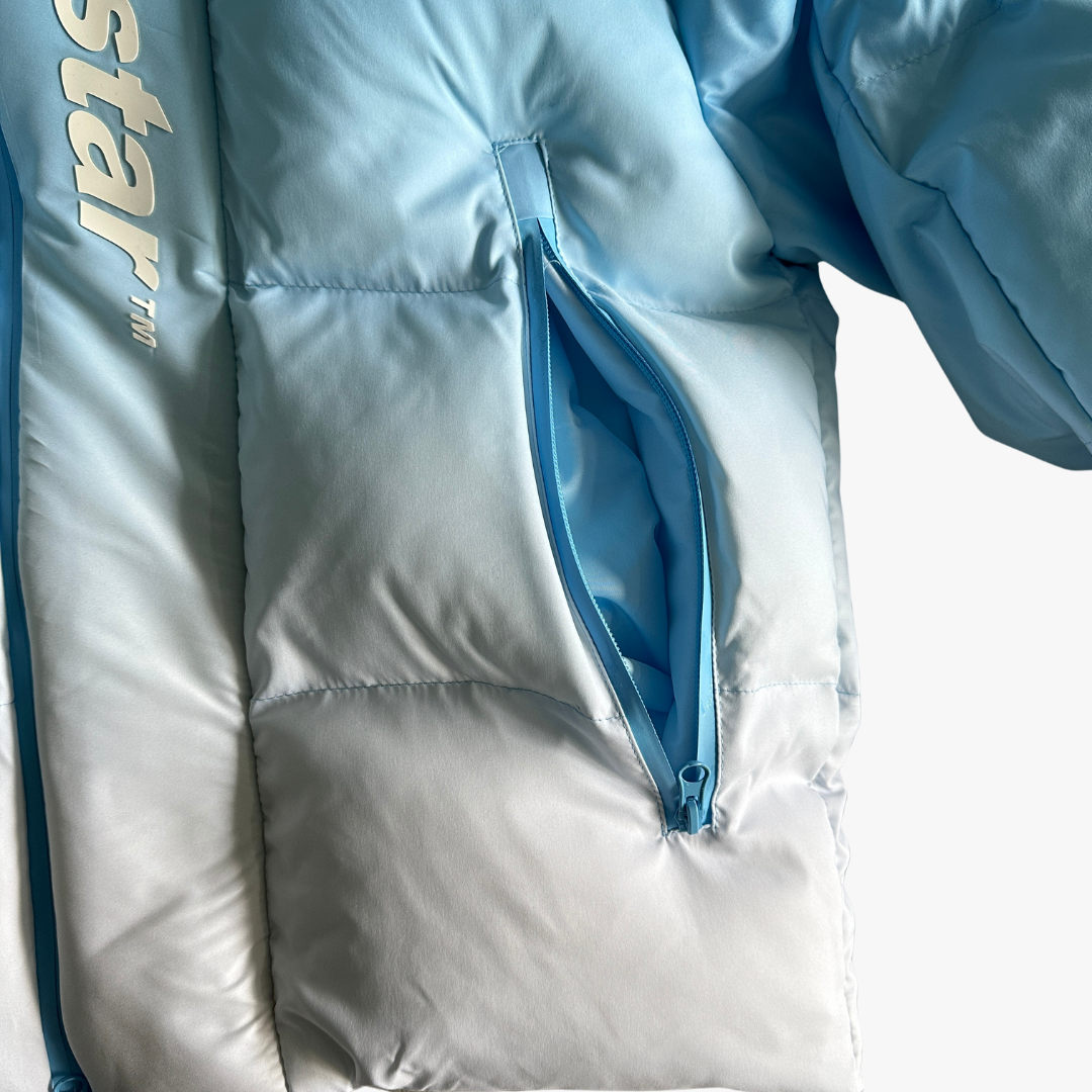 Blue Gradient Decoded 2.0 Hooded Puffer Cashmere Jacket