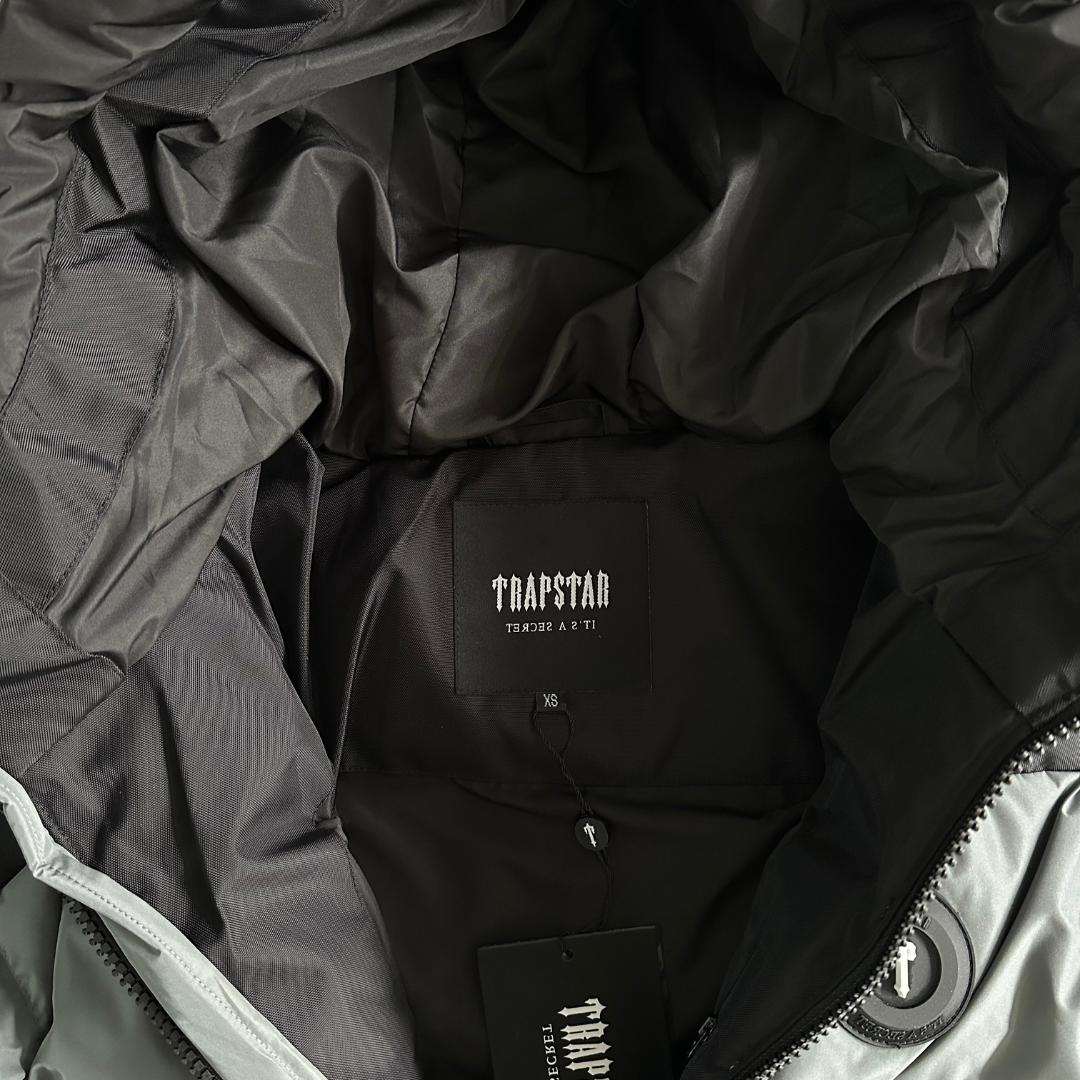 Grey/ Black Decoded Hooded Puffer Jacket