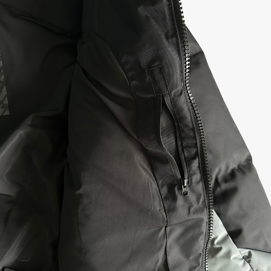 Grey/ Black Decoded Hooded Puffer Jacket