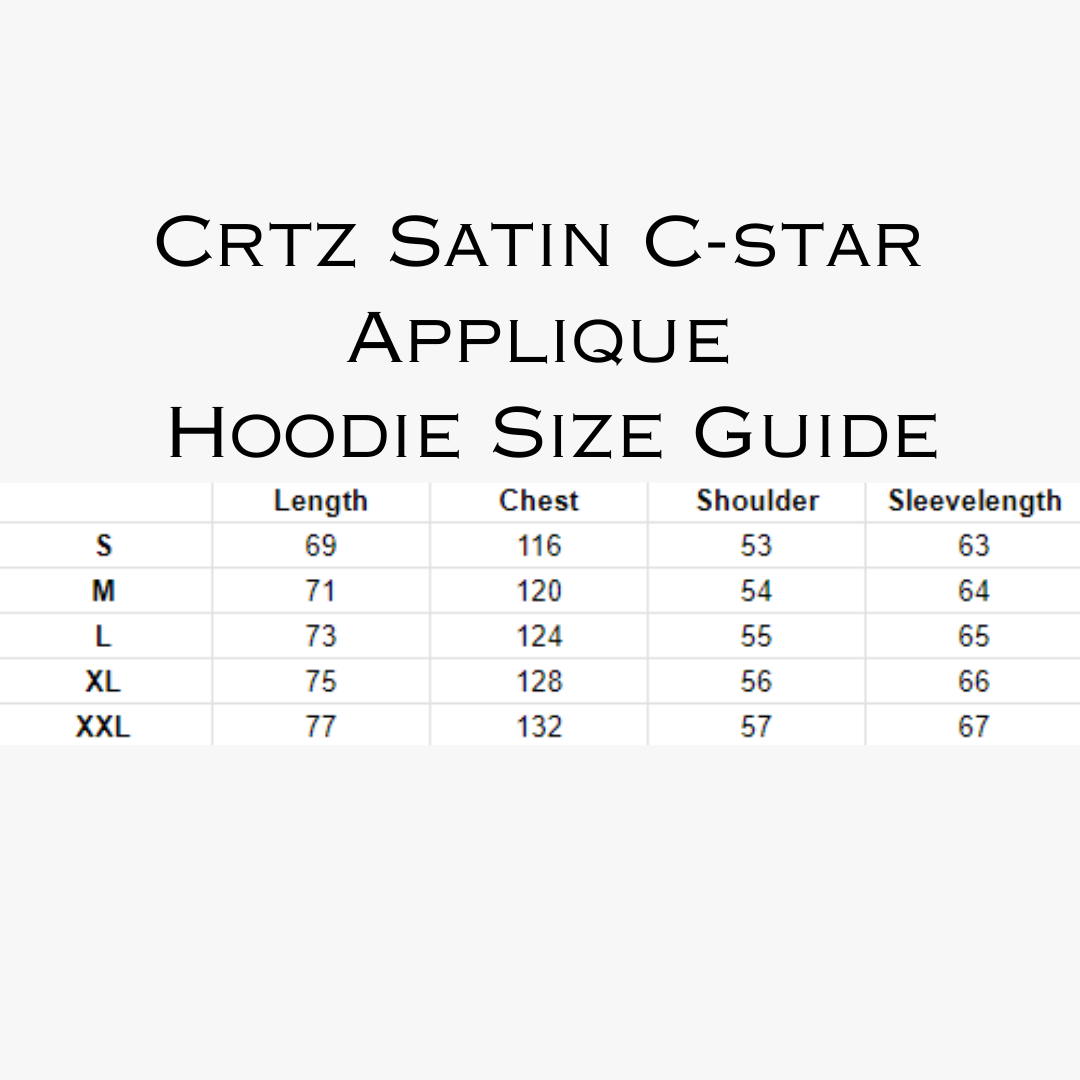 Black Satin C-star Applique Hoodie