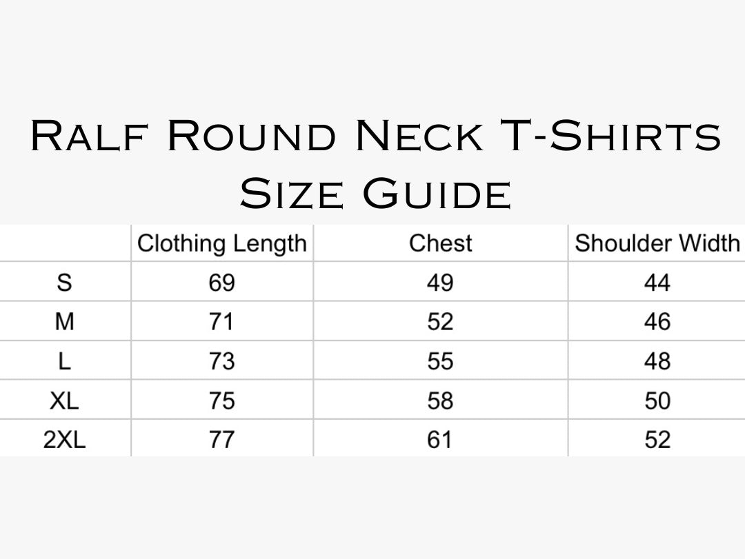 Ralf Round Neck T-Shirts - Variety of Colors / S-2XL