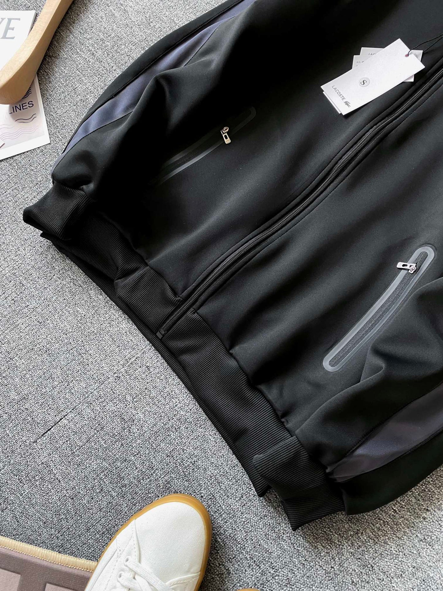 Lcoste Black/Purple Stripes Tracksuit