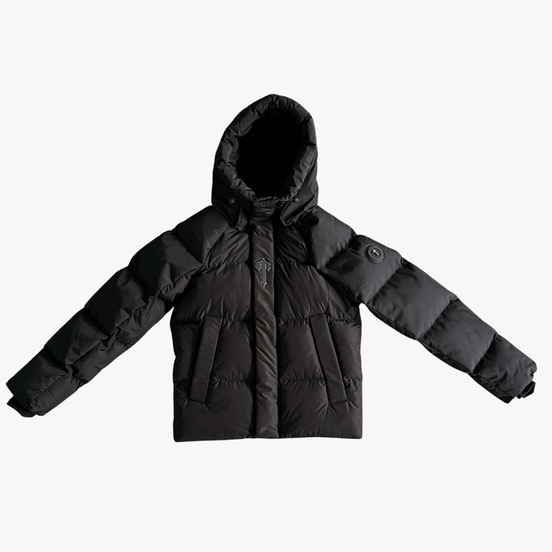Black Decoded Arch Hooded Puffer Jacket