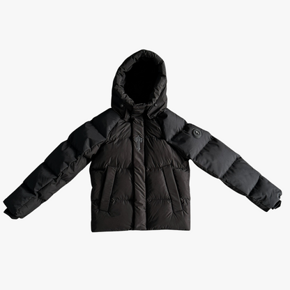 Black Decoded Arch Hooded Puffer Jacket