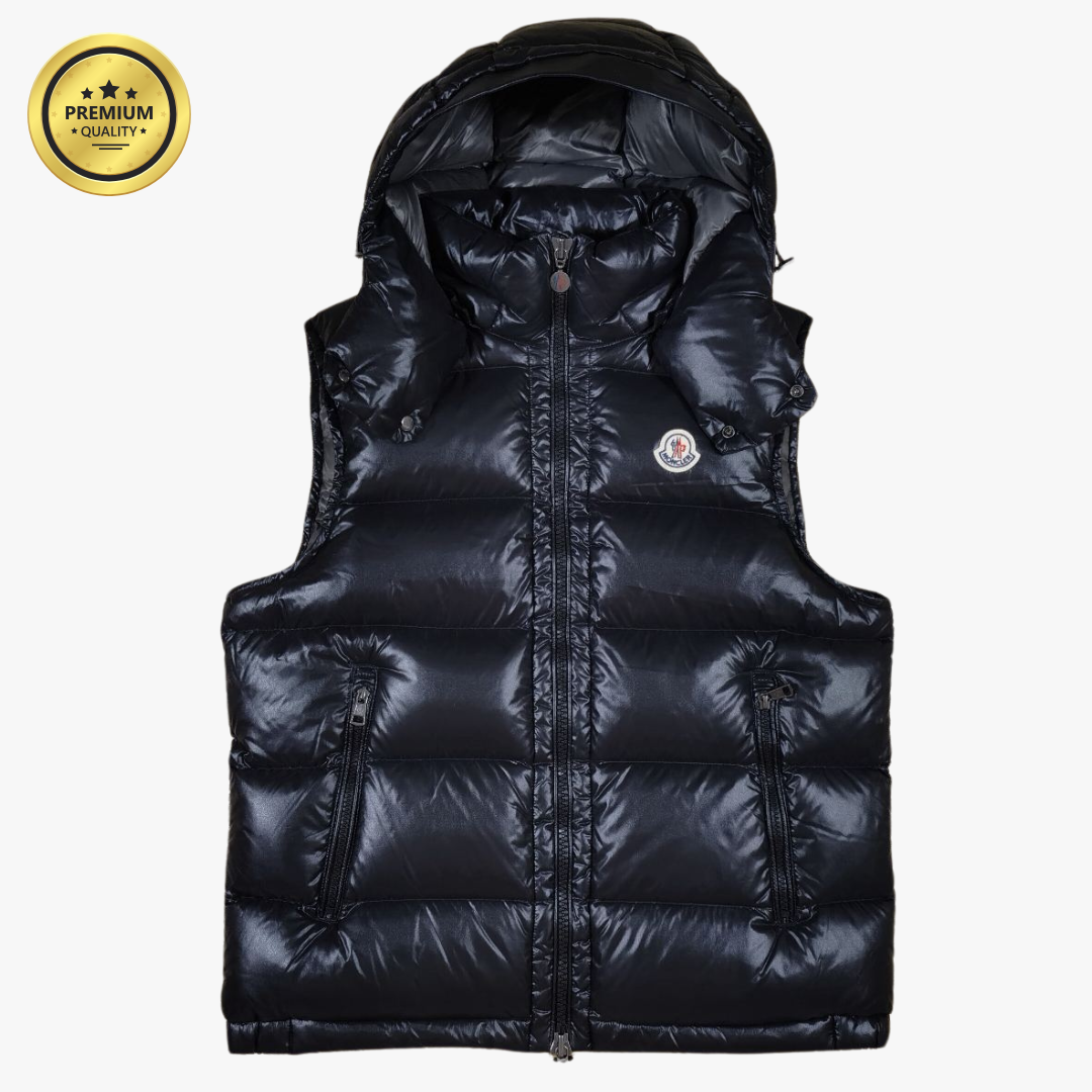 Black Vest BORMES [Premium Quality] Detachable Hooded Puffer Jacket
