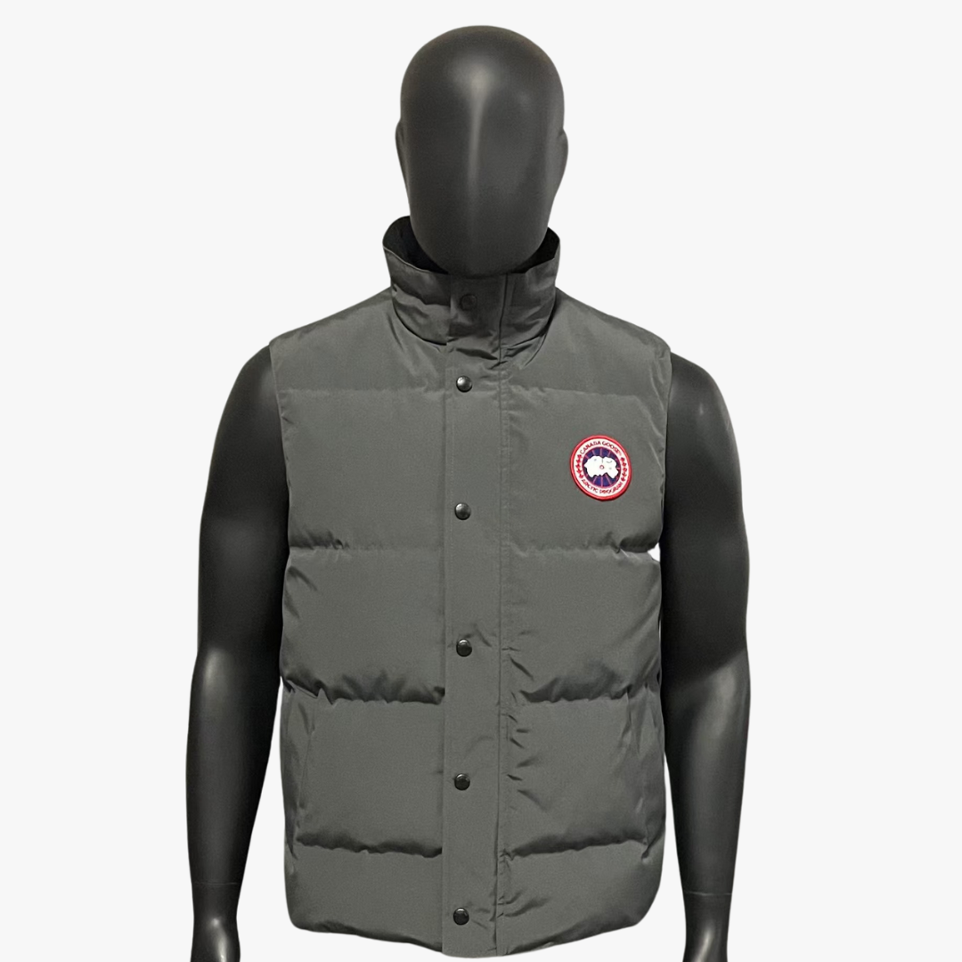 Metalic Grey/ Red Label Garson Vest Puffer Jacket