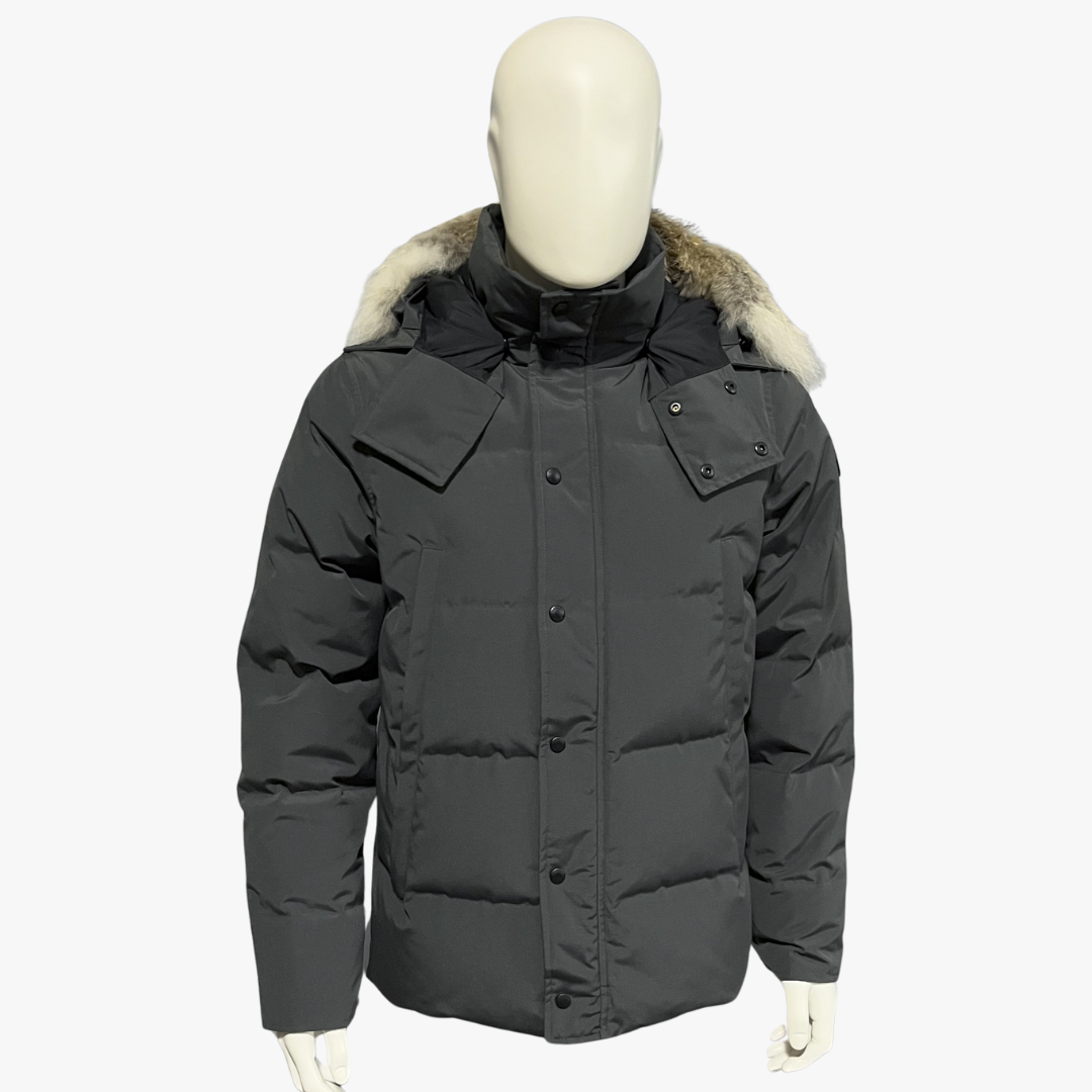 Metalic Grey/ Black Label Wyndham Hooded Puffer Jacket