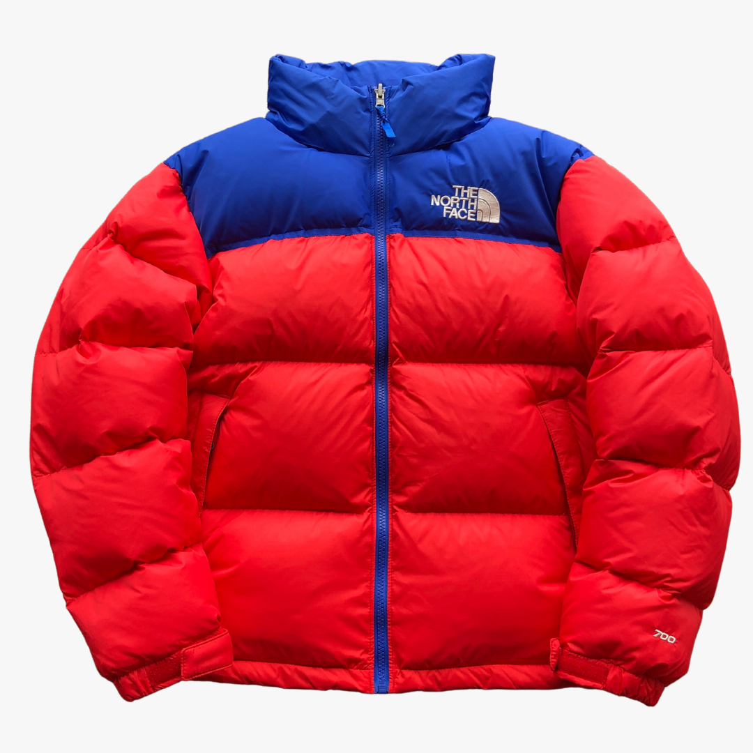 Classic Red/ Blue 700 Puffer Jacket With Detachable Hood