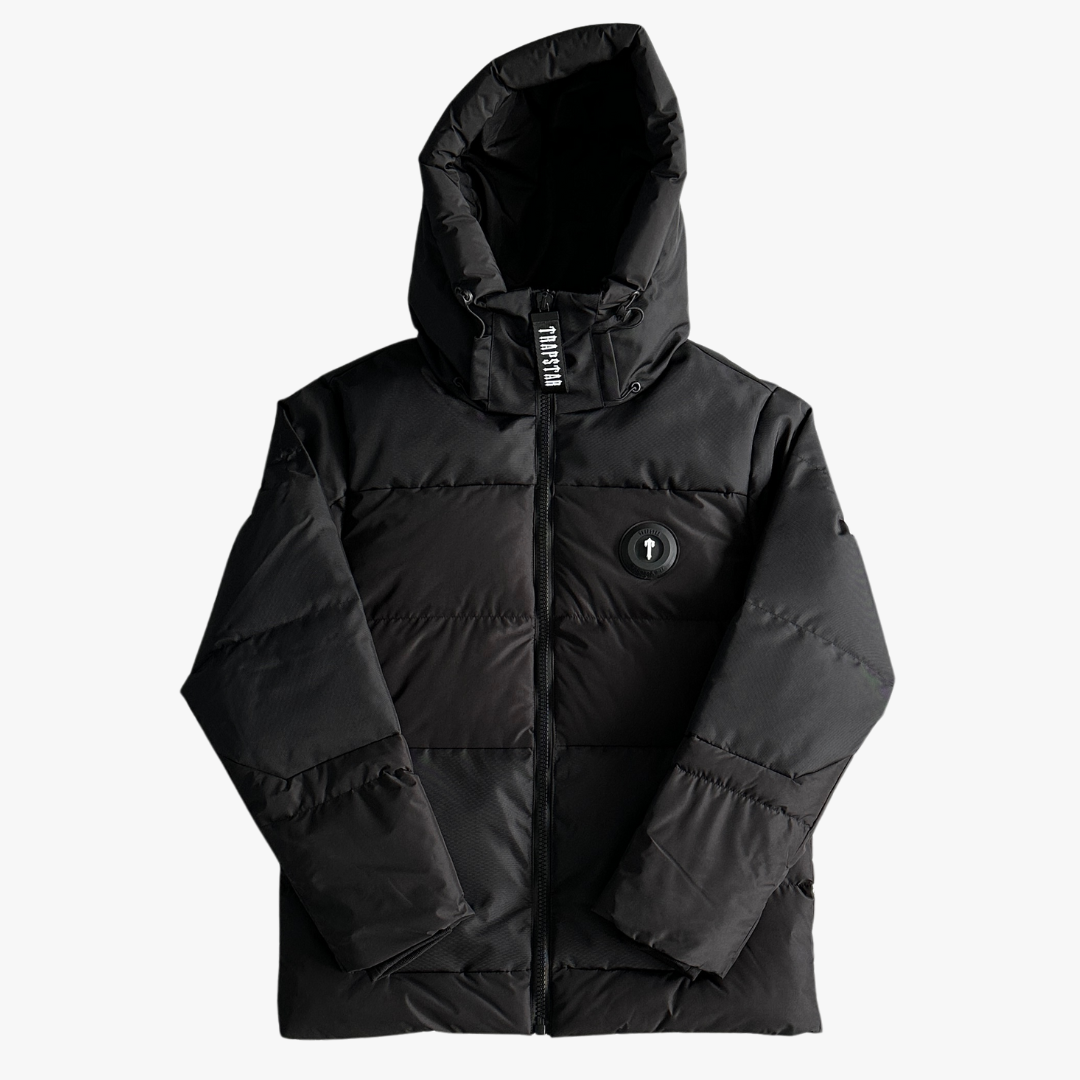 Black Decoded Hooded Puffer Jacket