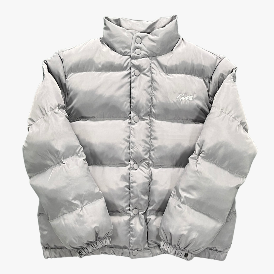 Light Grey Bolo Puffer Jacket