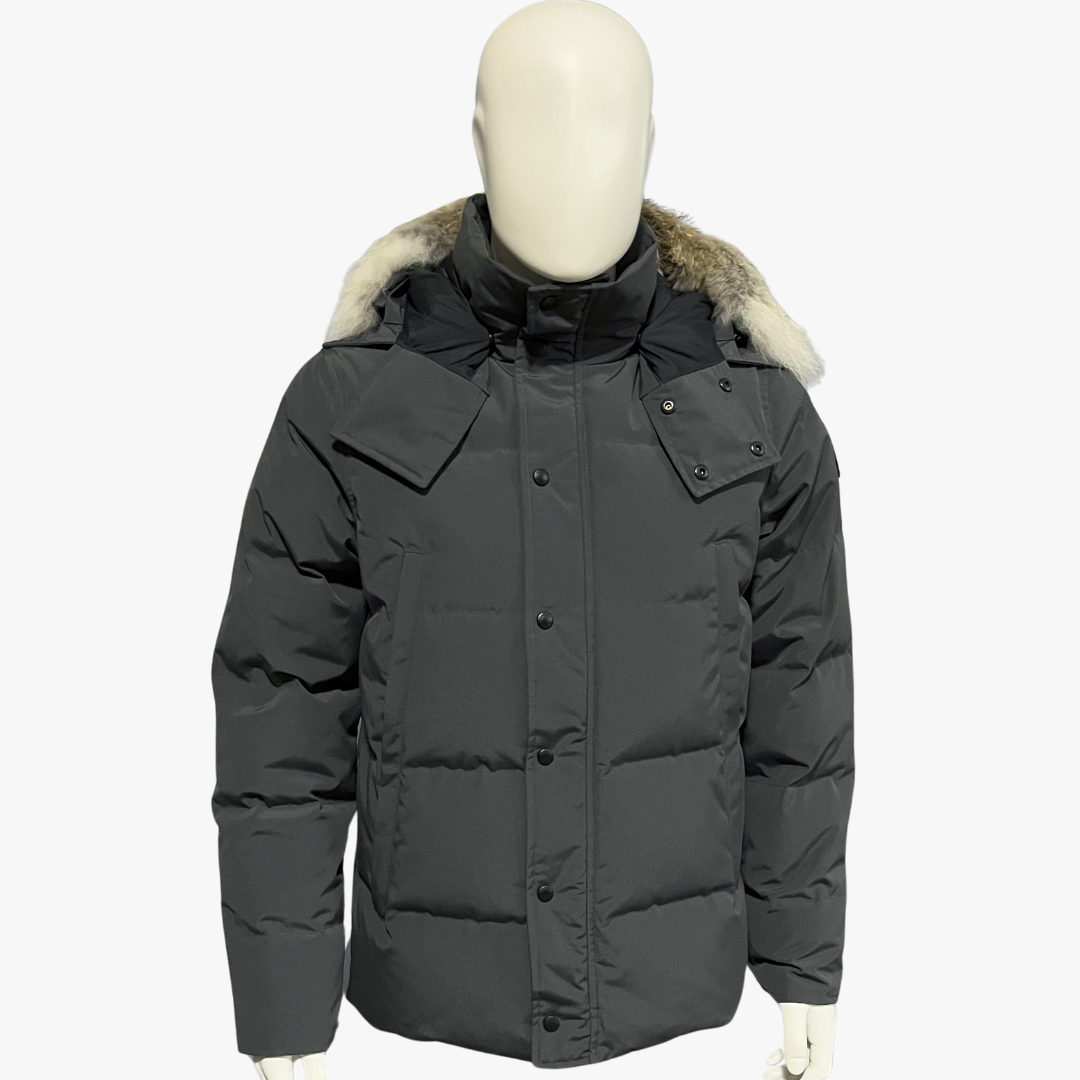 Metalic Grey/ Red Label Wyndham Hooded Puffer Jacket