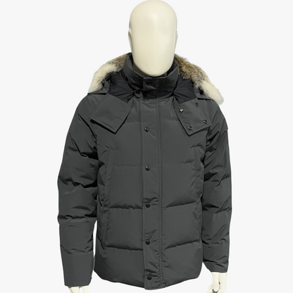 Metalic Grey/ Red Label Wyndham Hooded Puffer Jacket