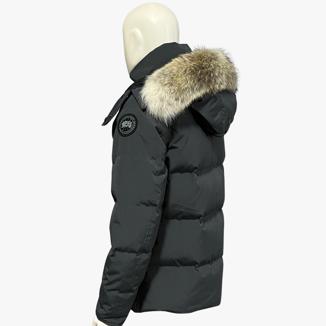 Metalic Grey/ Black Label Wyndham Hooded Puffer Jacket