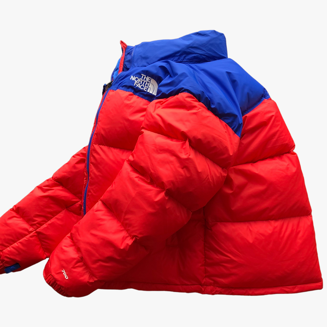 Classic Red/ Blue 700 Puffer Jacket With Detachable Hood