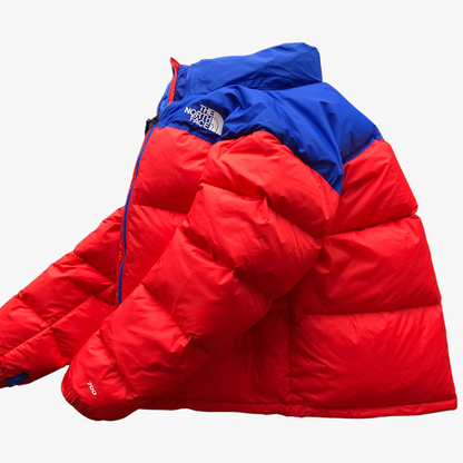 Classic Red/ Blue 700 Puffer Jacket With Detachable Hood