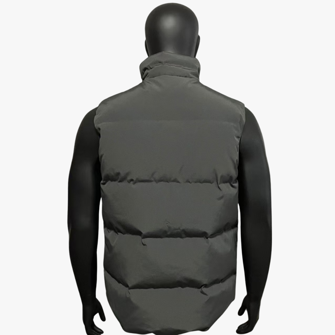 Metalic Grey/ Red Label Garson Vest Puffer Jacket