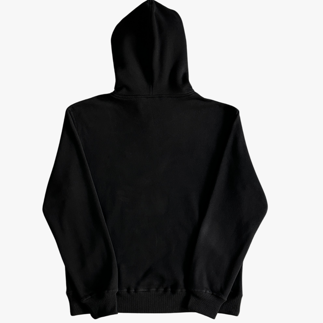 Black Satin C-star Applique Hoodie