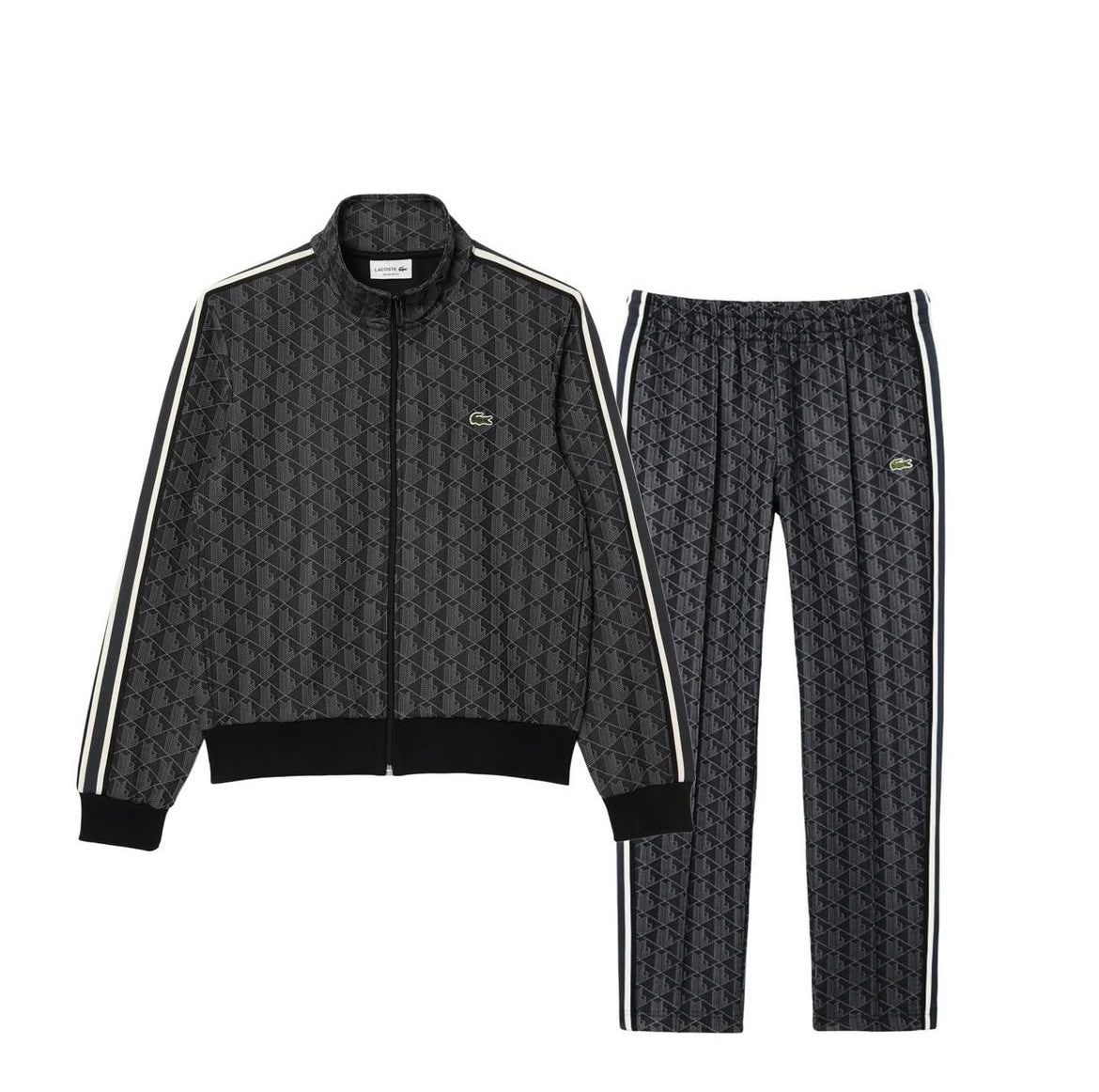 Lac0st3 Paris Jacquard Monogram Black Set | Άμεσα Διαθέσιμο