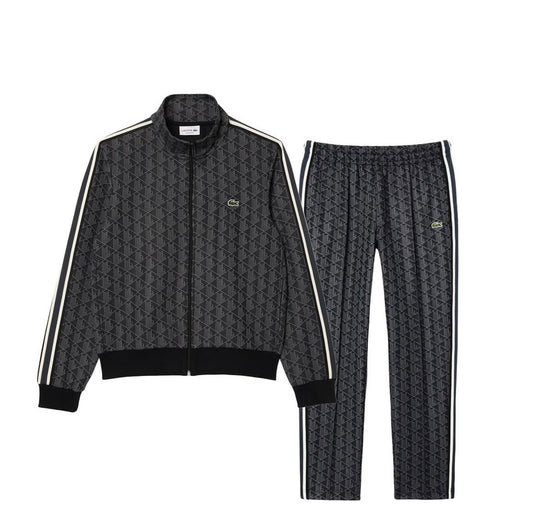 Lac0st3 Paris Jacquard Monogram Black Set | Άμεσα Διαθέσιμο