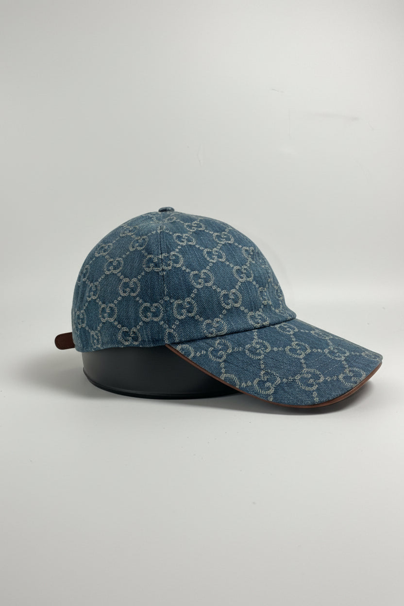 GG Blue Denim / Brown strap Cap - Άμεσα Διαθέσιμο