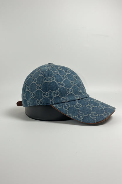 GG Blue Denim / Brown strap Cap - Άμεσα Διαθέσιμο