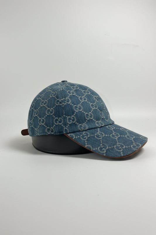 GG Blue Denim / Brown strap Cap - Άμεσα Διαθέσιμο
