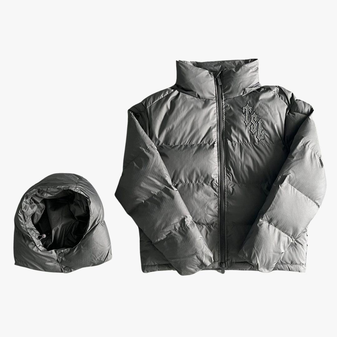 Grey Shooters Detachable Hooded Puffer Jacket