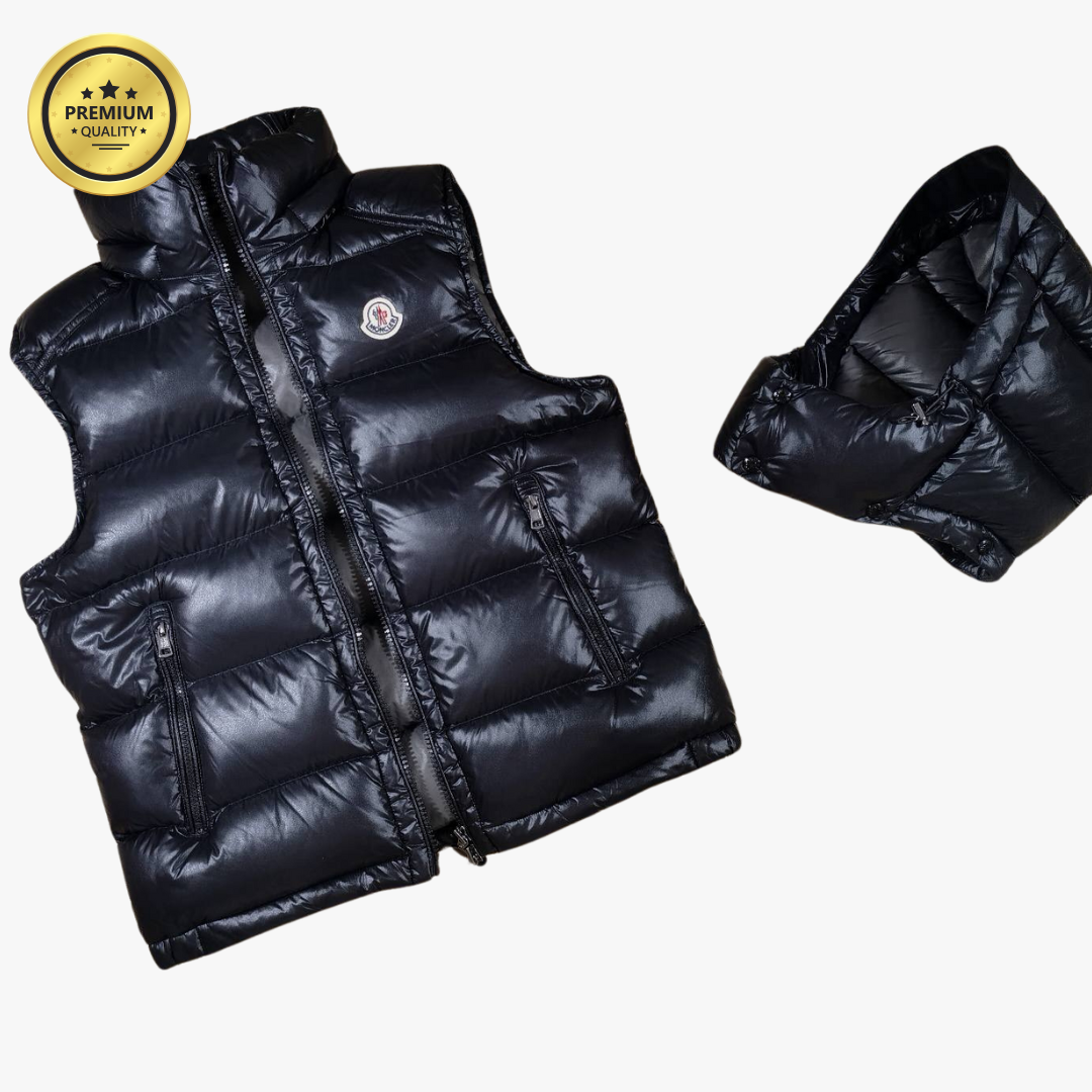 Black Vest BORMES [Premium Quality] Detachable Hooded Puffer Jacket