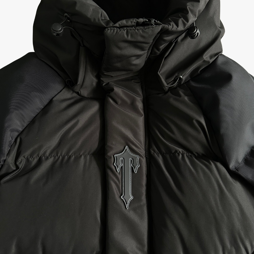Black Decoded Arch Hooded Puffer Jacket