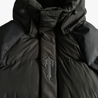 Black Decoded Arch Hooded Puffer Jacket
