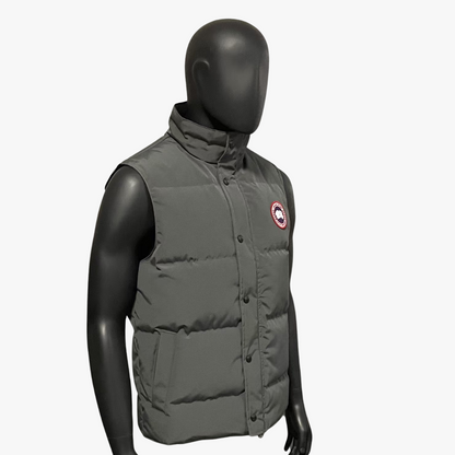 Metalic Grey/ Red Label Garson Vest Puffer Jacket