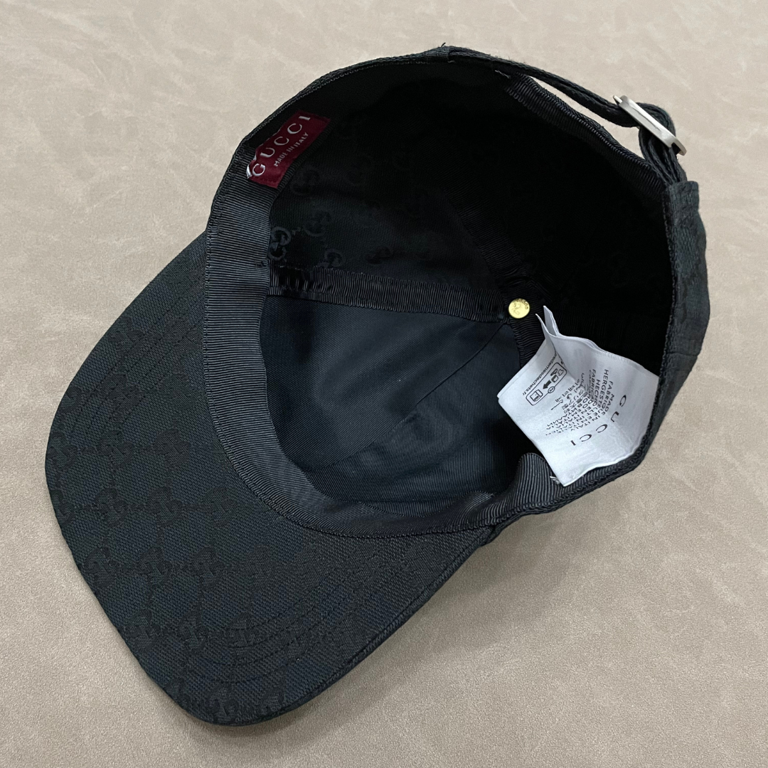 Black G Cap With Green/ Red Front Web Stripe