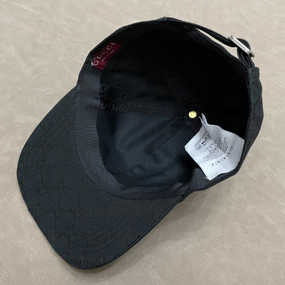 Black G Cap With Green/ Red Front Web Stripe