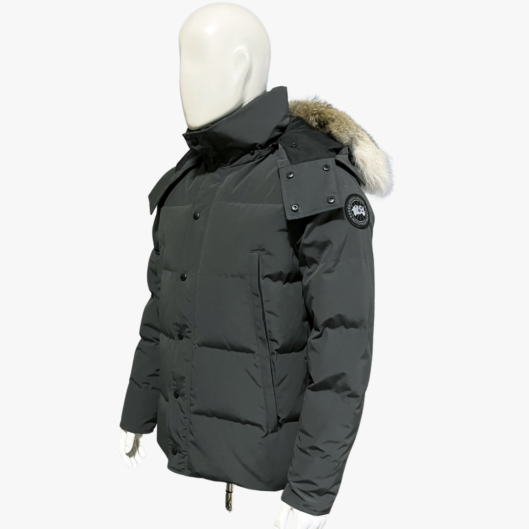 Metalic Grey/ Black Label Wyndham Hooded Puffer Jacket