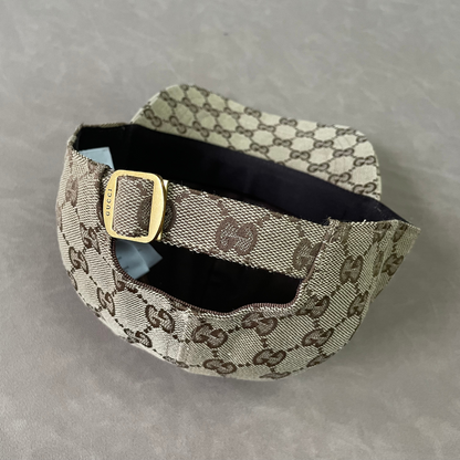 Khaki/ Beige G Cap With Green/ Red Front Web Stripe