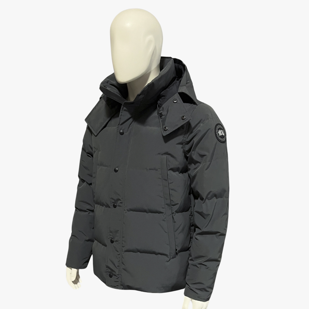 Metalic Grey/ Black Label Wyndham Hooded Puffer Jacket