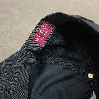 Black G Cap With Green/ Red Front Web Stripe