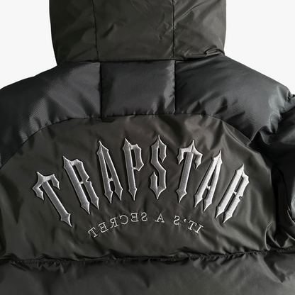 Black Decoded Arch Hooded Puffer Jacket