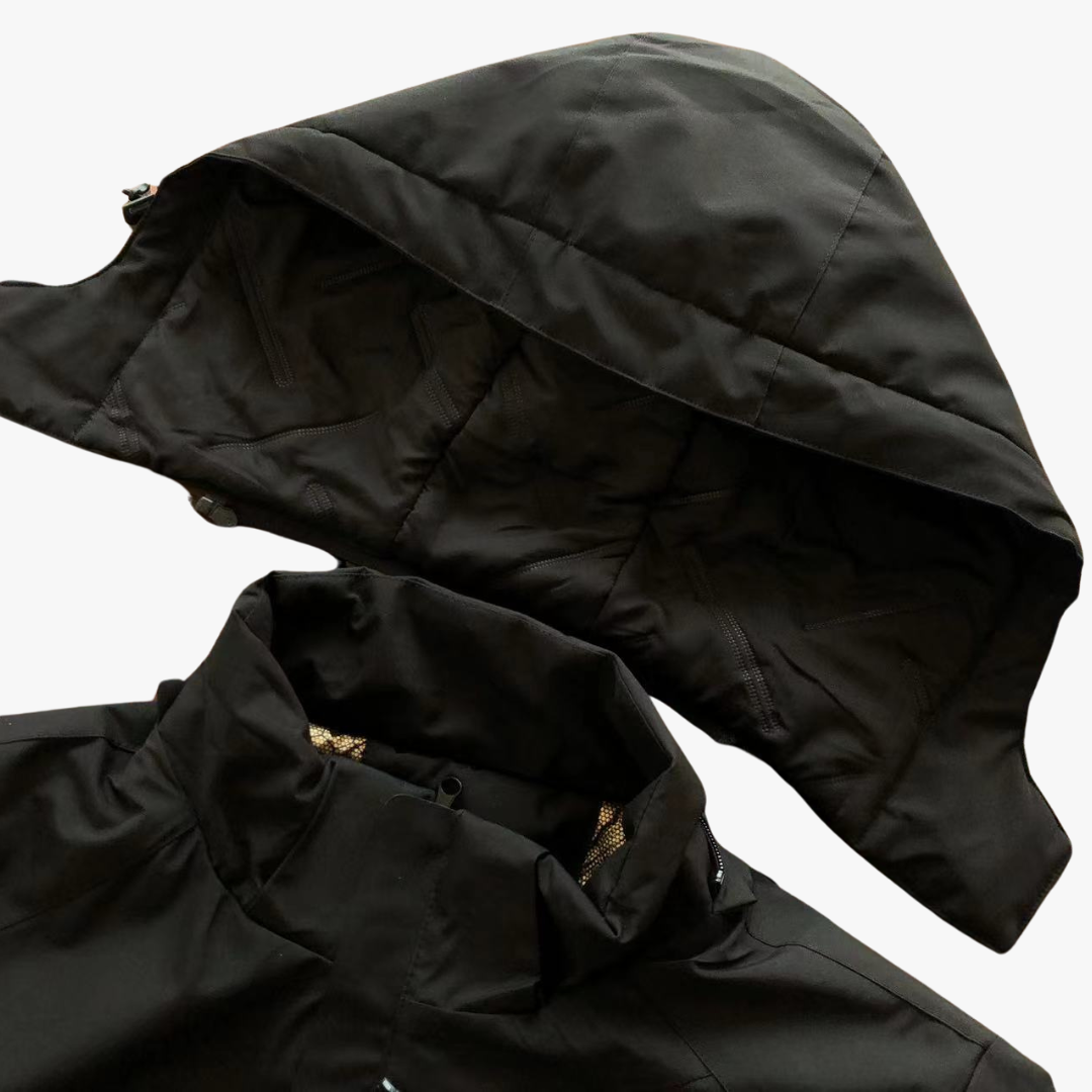 Black Detachable Hood Sports Wear Jacket