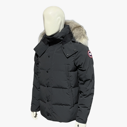 Metalic Grey/ Red Label Wyndham Hooded Puffer Jacket