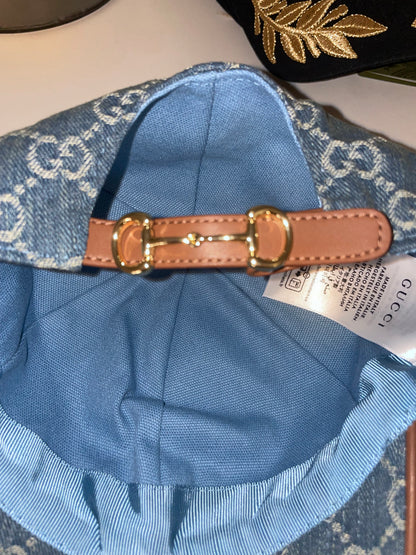GG Blue Denim / Brown strap Cap - Άμεσα Διαθέσιμο