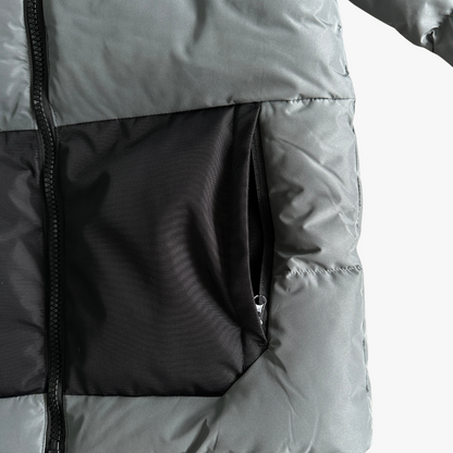 Grey/ Black Decoded Hooded Puffer Jacket