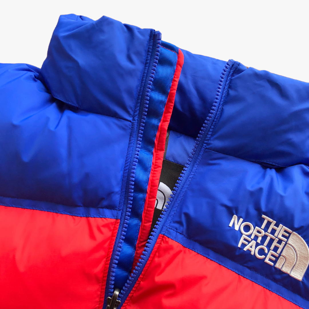 Classic Red/ Blue 700 Puffer Jacket With Detachable Hood