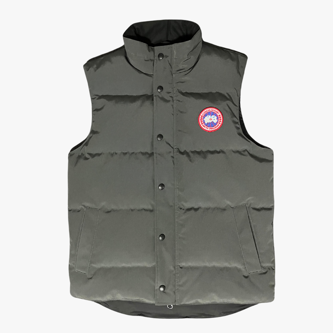 Metalic Grey/ Red Label Garson Vest Puffer Jacket