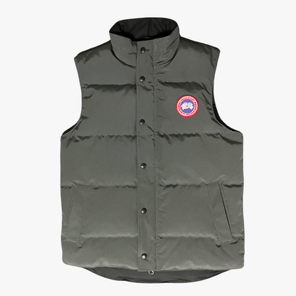 Metalic Grey/ Red Label Garson Vest Puffer Jacket