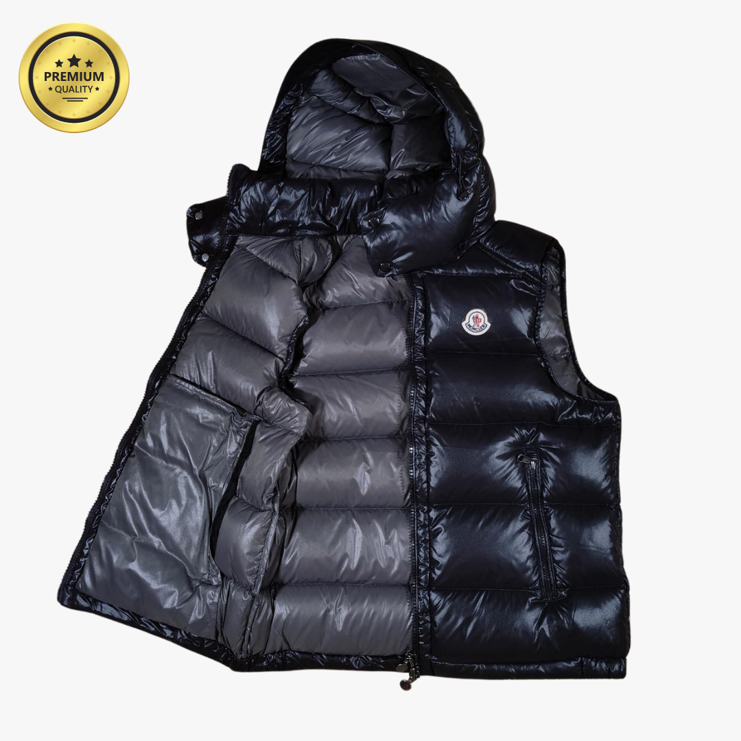 Black Vest BORMES [Premium Quality] Detachable Hooded Puffer Jacket