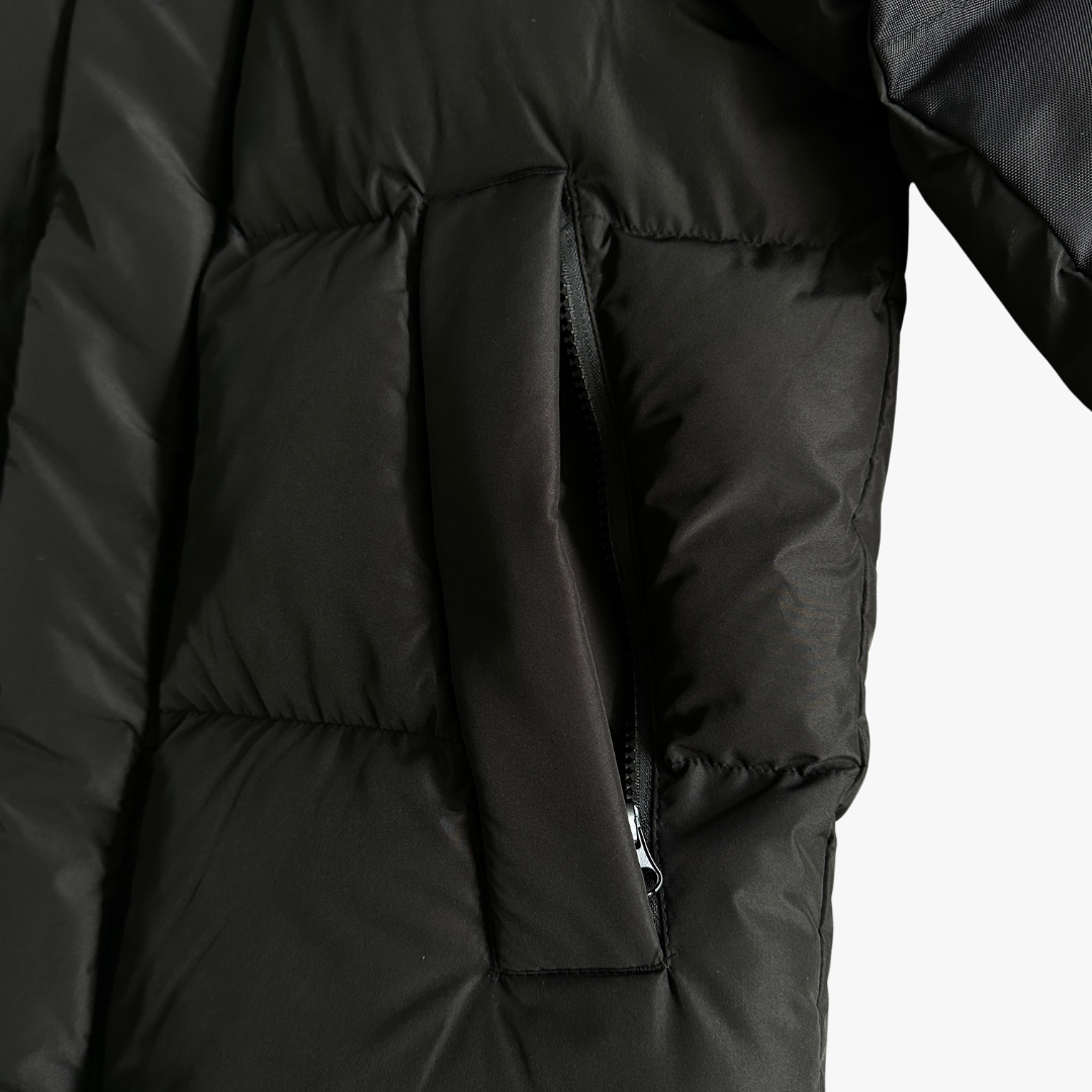 Black Decoded Arch Hooded Puffer Jacket