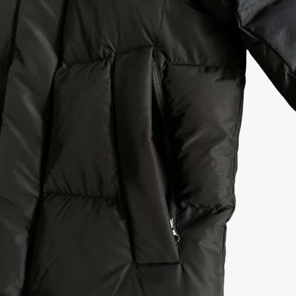 Black Decoded Arch Hooded Puffer Jacket